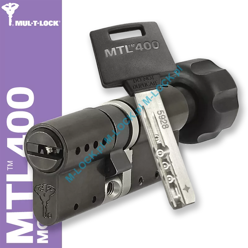 MUL-T-LOCK MTL 400 Modular / Classic PRO 31/40G3NB (71 mm), wkładka patentowa z pokrętłem - black nickel