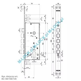 MOTTURA 85.140 zamek centralny-rozporowy - 2