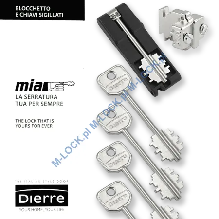 MIA 3130-5, wkładka do drzwi DIERRE (4 klucze 92 mm + klucz składany)