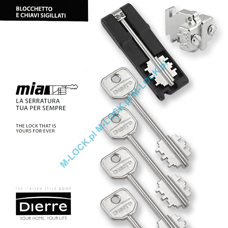 MIA 3130-5, wkładka do drzwi DIERRE (4 klucze 92 mm + klucz składany)