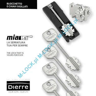 MIA 3130-5, wkładka do drzwi DIERRE (4 klucze 92 mm + klucz składany)