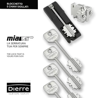 MIA 3130-5, wkładka do drzwi DIERRE (4 klucze 92 mm + klucz składany)