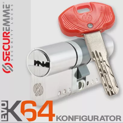 SECUREMME EVOK64 - wkładka patentowa modularna, kolor: nikiel (konfigurator)