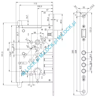 STARK-2A (ROM 8), zamek do drzwi Juwent, La Porte, OK-BUD - 4