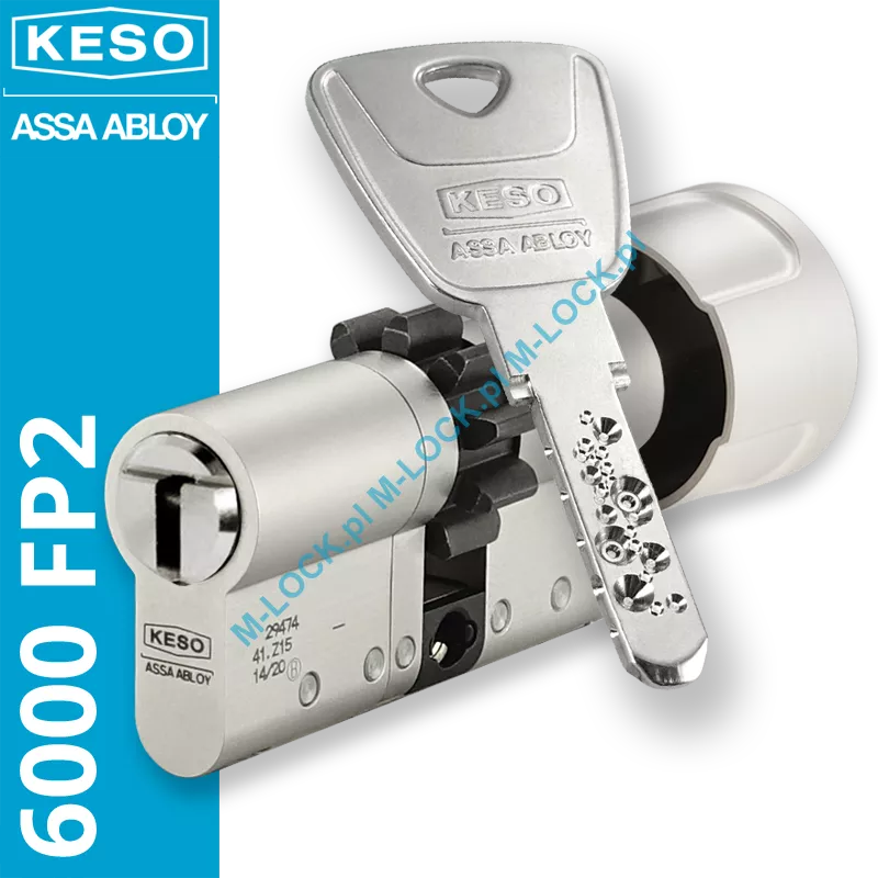 KESO 6000 FP2 - wkładka patentowa z zębatką i pokrętłem, kolor: nikiel (konfigurator)