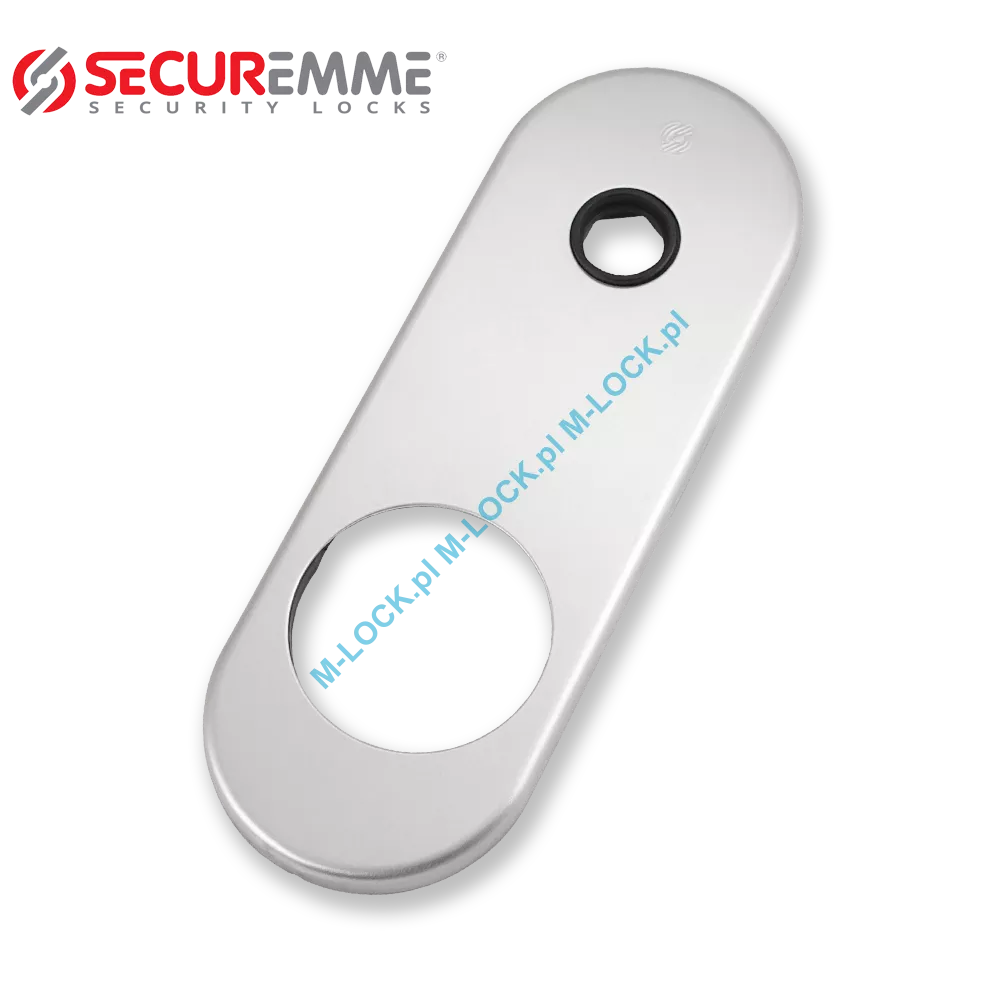 SECUREMME 0385-AA, szyld długi na defender 50 mm, chrom matowy