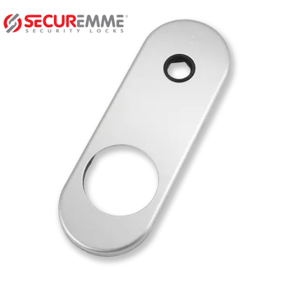 SECUREMME 0385-AA, szyld długi na defender 50 mm, chrom matowy