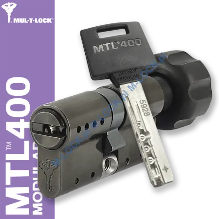 MUL-T-LOCK MTL 400 Modular / Classic PRO 31/31G3NB (62 mm), wkładka patentowa z pokrętłem - black nickel