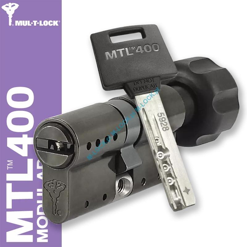 MUL-T-LOCK MTL 400 Modular / Classic PRO 31/31G3NB (62 mm), wkładka patentowa z pokrętłem - black nickel