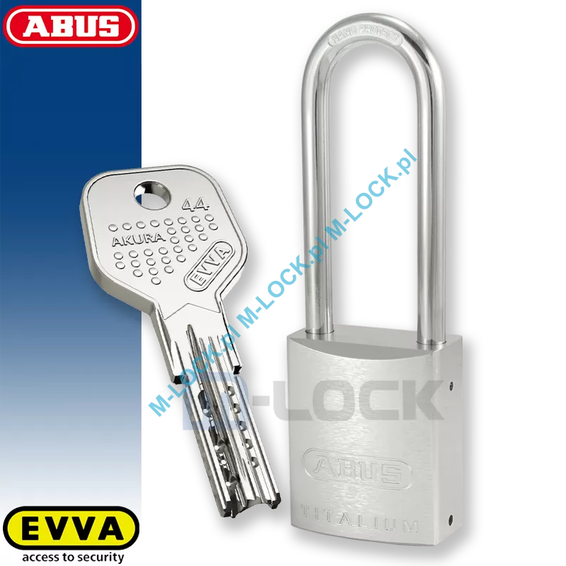 ABUS-86TI-45/HB80 TITALIUM / kłódka z wkładką EVVA AKURA 44