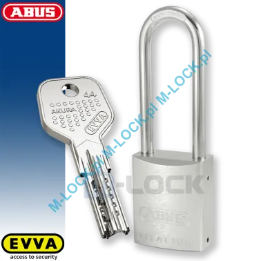 ABUS-86TI-45/HB80 TITALIUM / kłódka z wkładką EVVA AKURA 44
