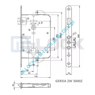 GERDA ZW-3000Z, zamek główny-wpuszczany - 4