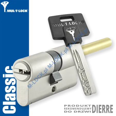 MUL-T-LOCK Classic 31/31GUNN (62 mm), wkładka patentowa z uniwersalną sztycą pokrętła