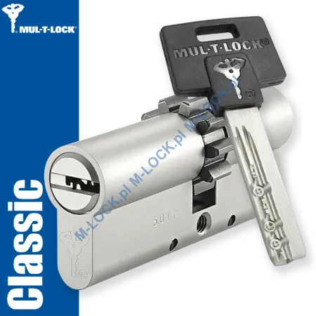 MUL-T-LOCK Classic 33/43ZN (76 mm), wkładka patentowa do drzwi WITEX Super-Lock (wzmocniona)