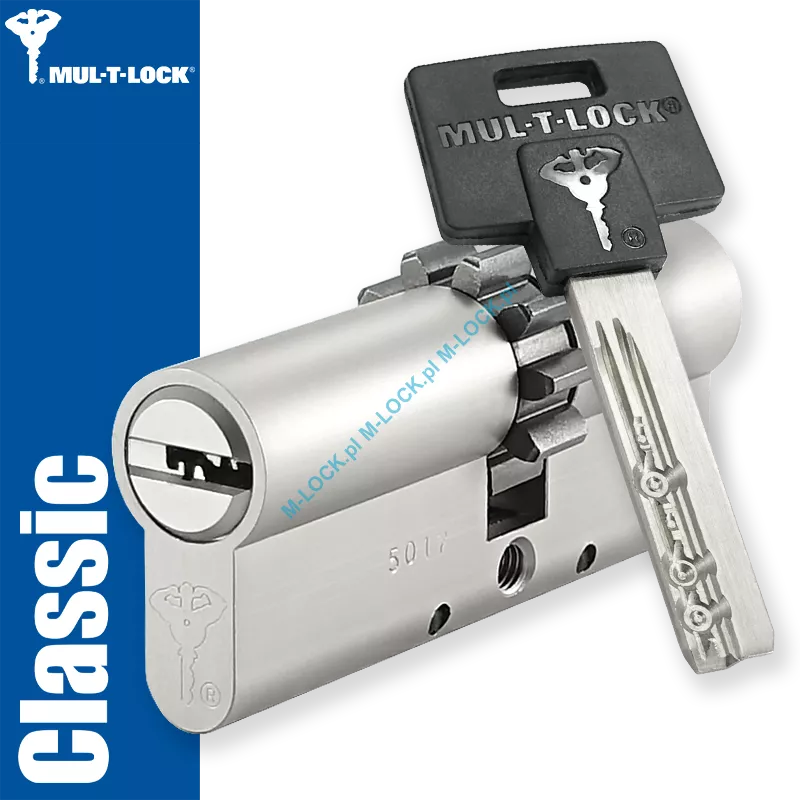 MUL-T-LOCK Classic 33/43ZN (76 mm), wkładka patentowa do drzwi WITEX Super-Lock (wzmocniona)