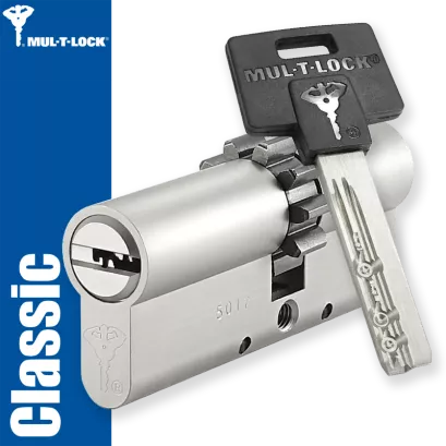 MUL-T-LOCK Classic 33/43ZN (76 mm), wkładka patentowa do drzwi WITEX Super-Lock (wzmocniona)