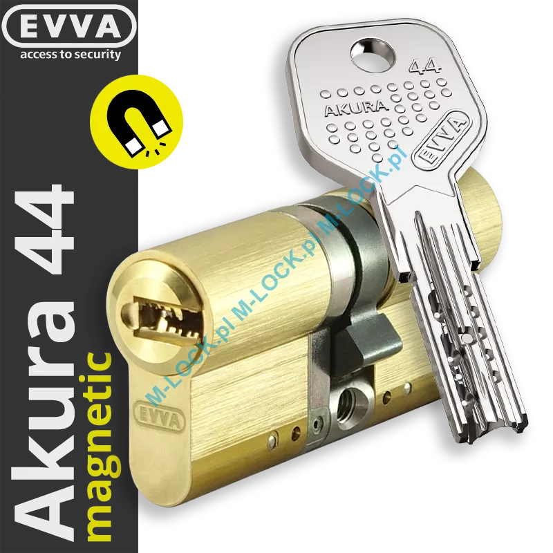 EVVA Akura 44 MAGNETIC - wkładka do zamka, KONFIGURATOR - WSZYSTKIE WYMIARY