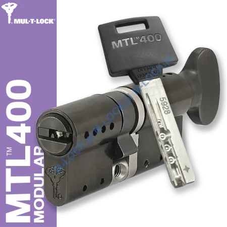 MUL-T-LOCK MTL 400 Modular / Classic PRO 31/40G1NB (71 mm), wkładka patentowa z pokrętłem - black nickel