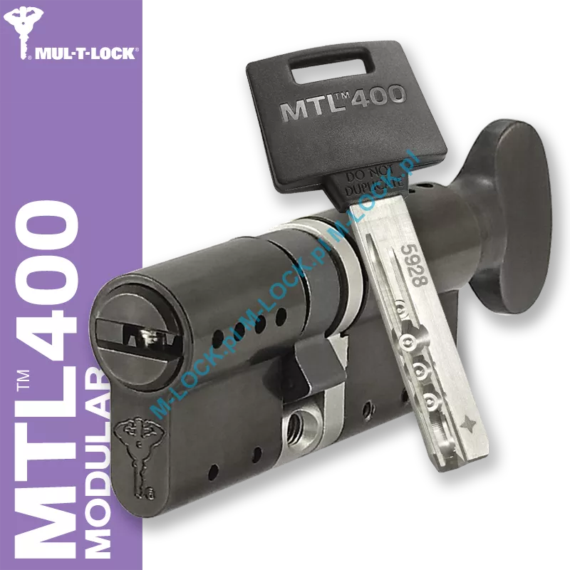 MUL-T-LOCK MTL 400 Modular / Classic PRO 31/40G1NB (71 mm), wkładka patentowa z pokrętłem - black nickel