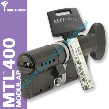 MUL-T-LOCK MTL 400 Modular / Classic PRO 31/40G1NB (71 mm), wkładka patentowa z pokrętłem - black nickel