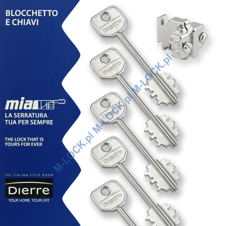 MIA 3110-5, wkładka do drzwi DIERRE (5 kluczy 92 mm)