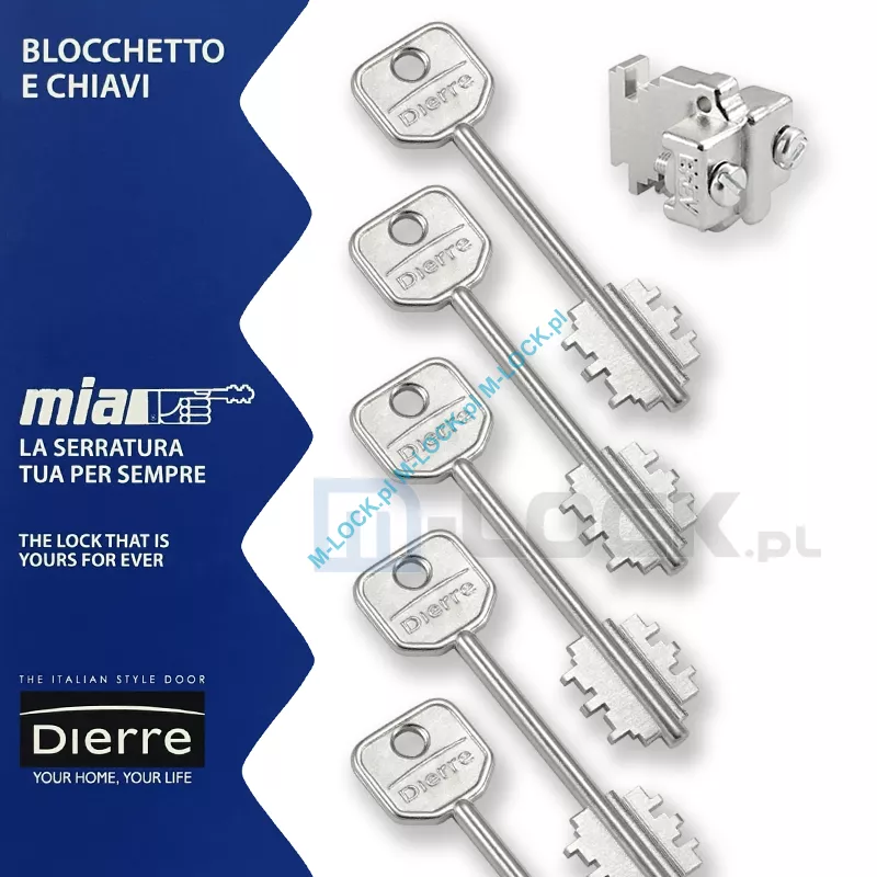 MIA 3110-5, wkładka do drzwi DIERRE (5 kluczy 92 mm)