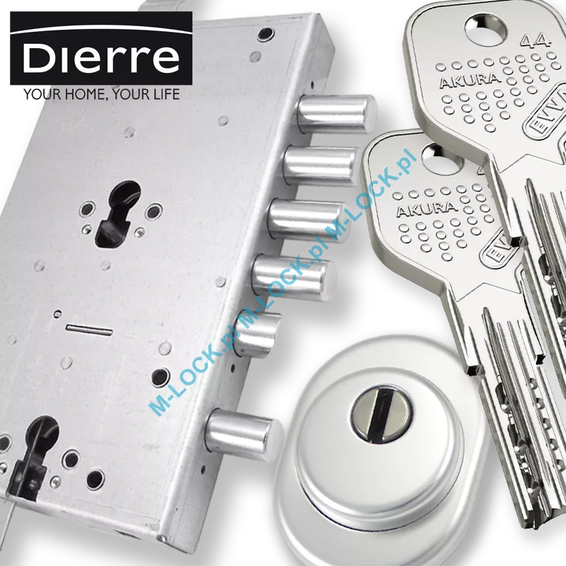 ZESTAW Nr 230A do drzwi Dierre - EVVA AKURA 44 (montaż Warszawa)