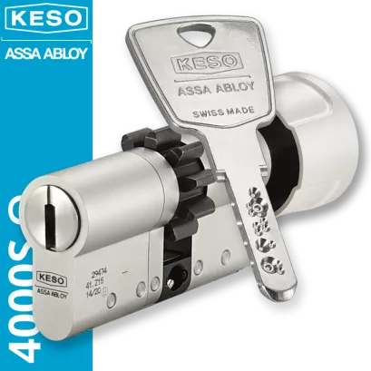 KESO 4000S Omega - wkładka patentowa z zębatką i pokrętłem, kolor: nikiel (konfigurator)