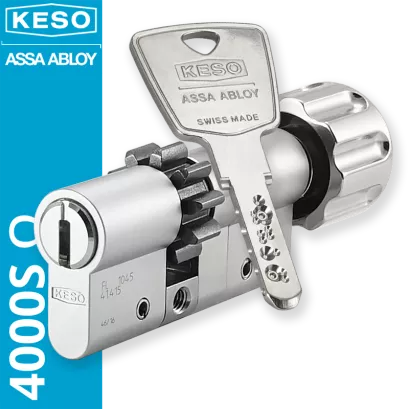 KESO 4000S Omega - wkładka patentowa z zębatką i pokrętłem, kolor: nikiel (konfigurator)