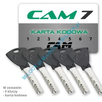 CAM 7 / CAM 7+ 33/43ZN (76 mm), wkładka patentowa wkładka patentowa do drzwi WITEX Superlock - 2