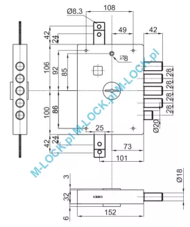 ATRA 711, zamek do drzwi DIERRE ASSO 5 (bez wkładki MIA) - 4