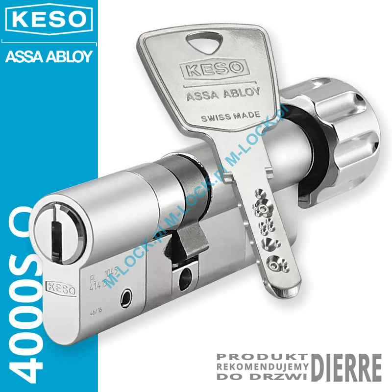 KESO 4000S Omega 40/50G1NN (90 mm), wkładka patentowa z gałką do drzwi Dierre