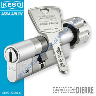 KESO 4000S Omega 40/50G1NN (90 mm), wkładka patentowa z gałką do drzwi Dierre