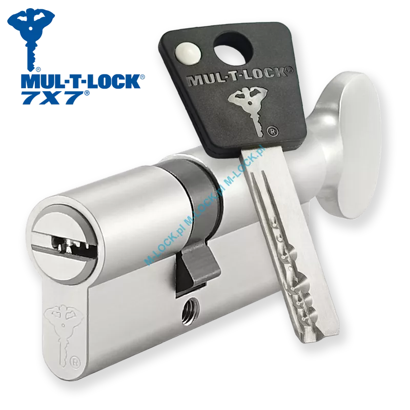 MUL-T-LOCK 7X7 30/40G1NN (70 mm), wkładka patentowa z gałką