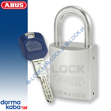 ABUS-86TI-45 TITALIUM / kłódka z wkładką DormaKaba EXPERT PLUS