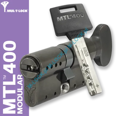 MUL-T-LOCK MTL 400 Modular / Classic PRO 31/31G1NB (62 mm), wkładka patentowa z pokrętłem - black nickel