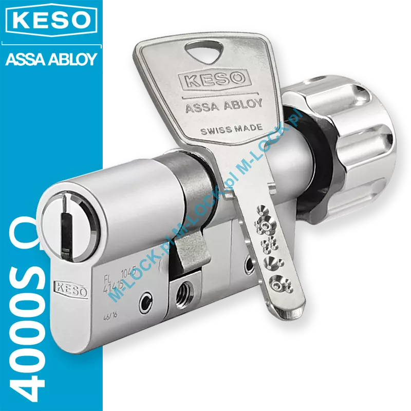 KESO 4000S Omega - wkładka patentowa z pokrętłem, kolor: nikiel (konfigurator)