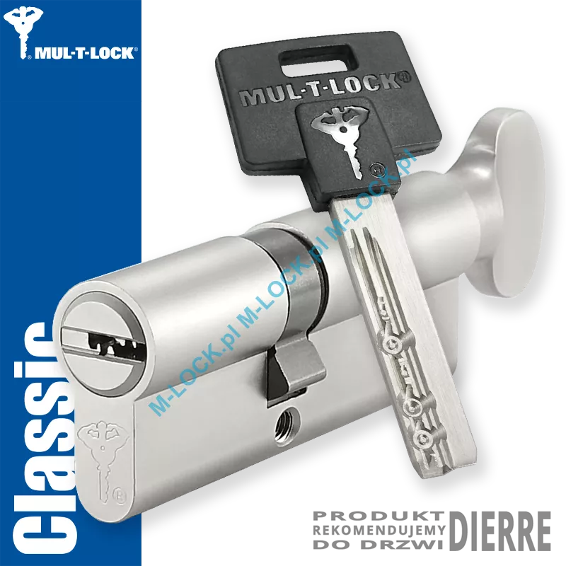 MUL-T-LOCK Classic 35/45G1NN (80 mm), wkładka patentowa z gałką do drzwi Dierre
