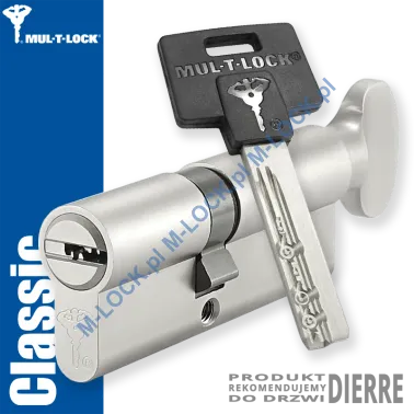 MUL-T-LOCK Classic 35/45G1NN (80 mm), wkładka patentowa z gałką do drzwi Dierre