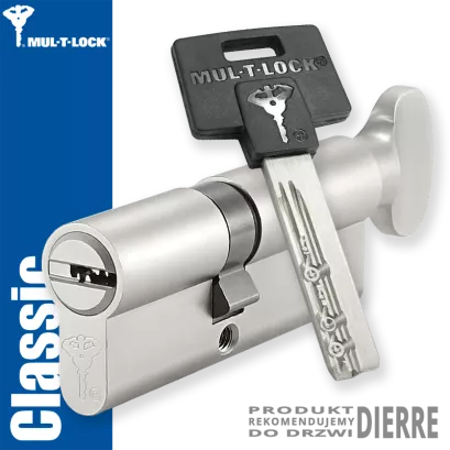 MUL-T-LOCK Classic 35/45G1NN (80 mm), wkładka patentowa z gałką do drzwi Dierre