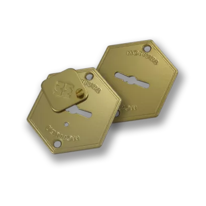 Szyldy kluczowe MOTTURA 95.299AB, stary mosiądz