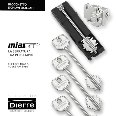 MIA 3230-5, wkładka do drzwi DIERRE (4 klucze 107 mm + klucz składany)