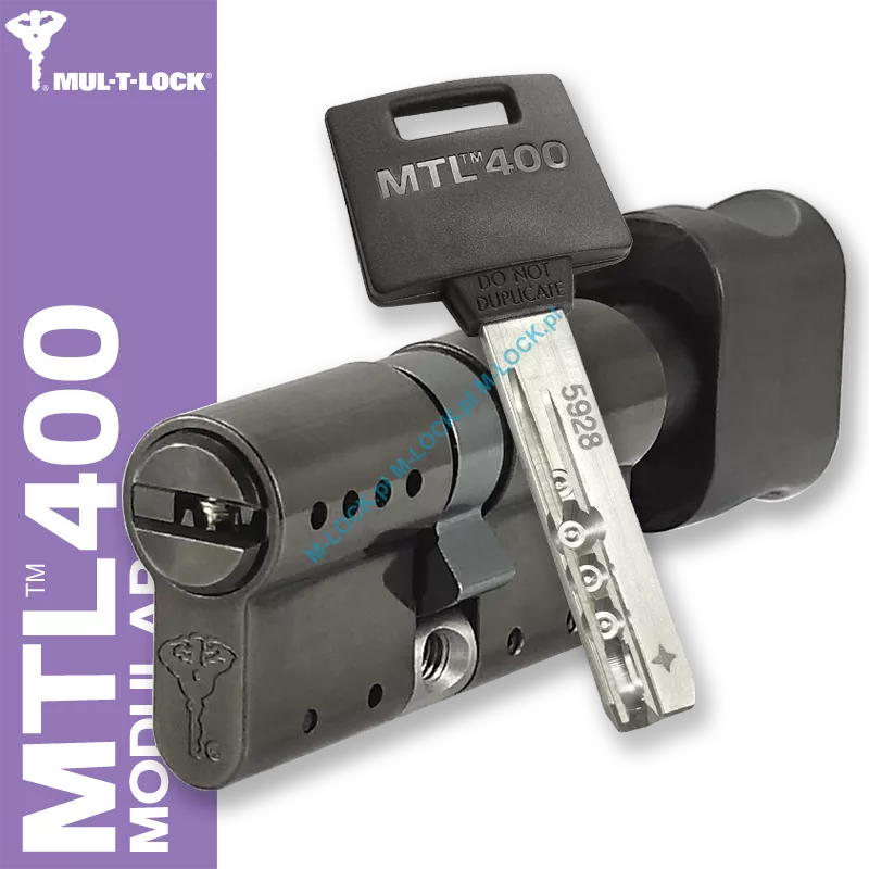 MUL-T-LOCK MTL 400 Modular / Classic PRO 31/31G2NB (62 mm), wkładka patentowa z pokrętłem - black nickel