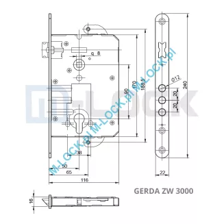 GERDA ZW-3000, zamek główny-wpuszczany - 4