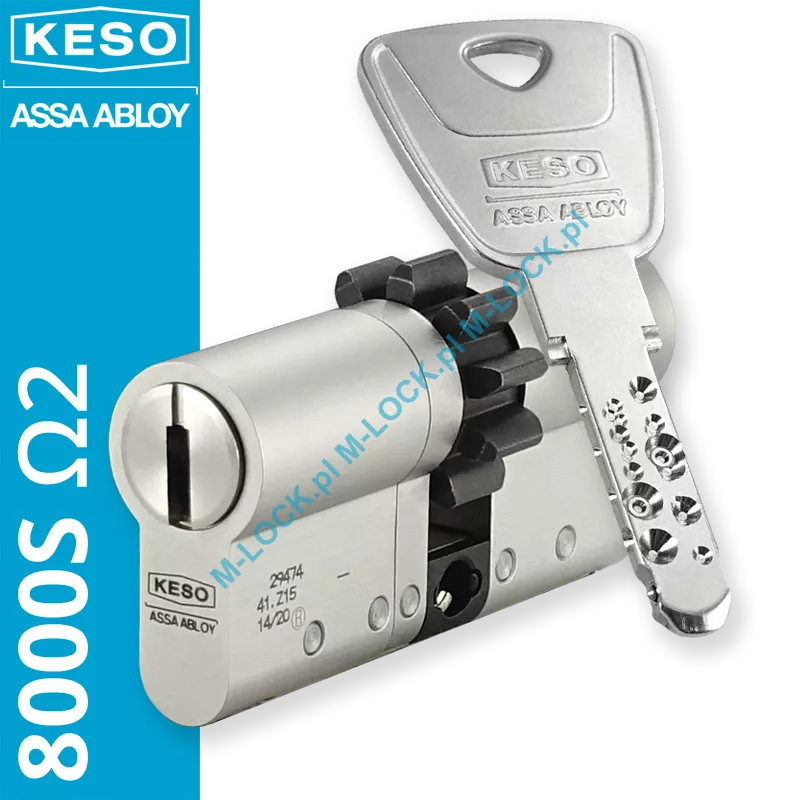 KESO 8000S Omega2 - wkładka patentowa z zębatką, kolor: nikiel (konfigurator)