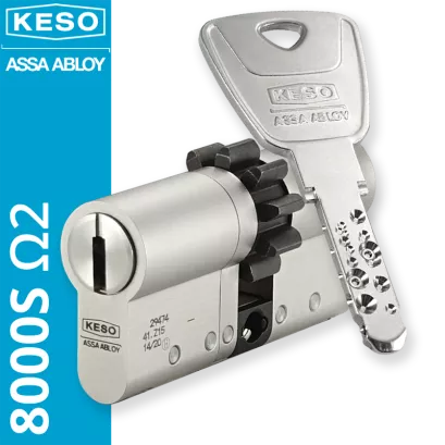 KESO 8000S Omega2 - wkładka patentowa z zębatką, kolor: nikiel (konfigurator)