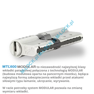 MUL-T-LOCK MTL 600 Modular / Interactive+ 33/68NN (101 mm), wkładka patentowa - 4