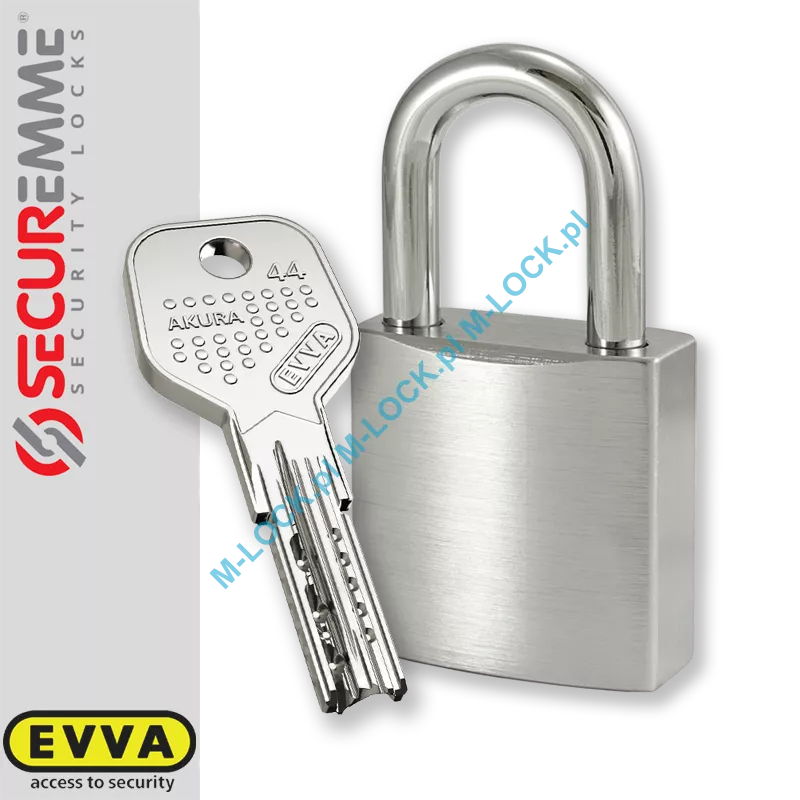 SECUREMME 7550XCS / EVVA Akura 44, kłódka hartowana
