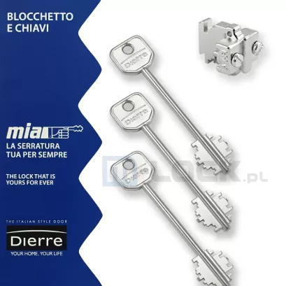 MIA 3810-3, wkładka do drzwi DIERRE (3 klucze 107 mm)