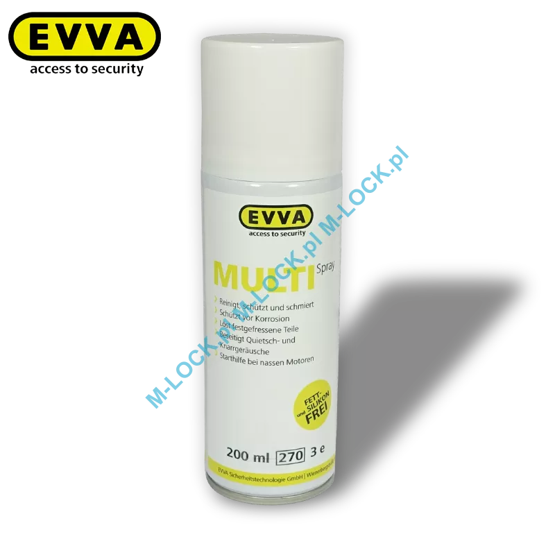 EVVA multi-SPRAY, profesjonalny preparat do konserwacji zamków i cylindrów (200 ml)